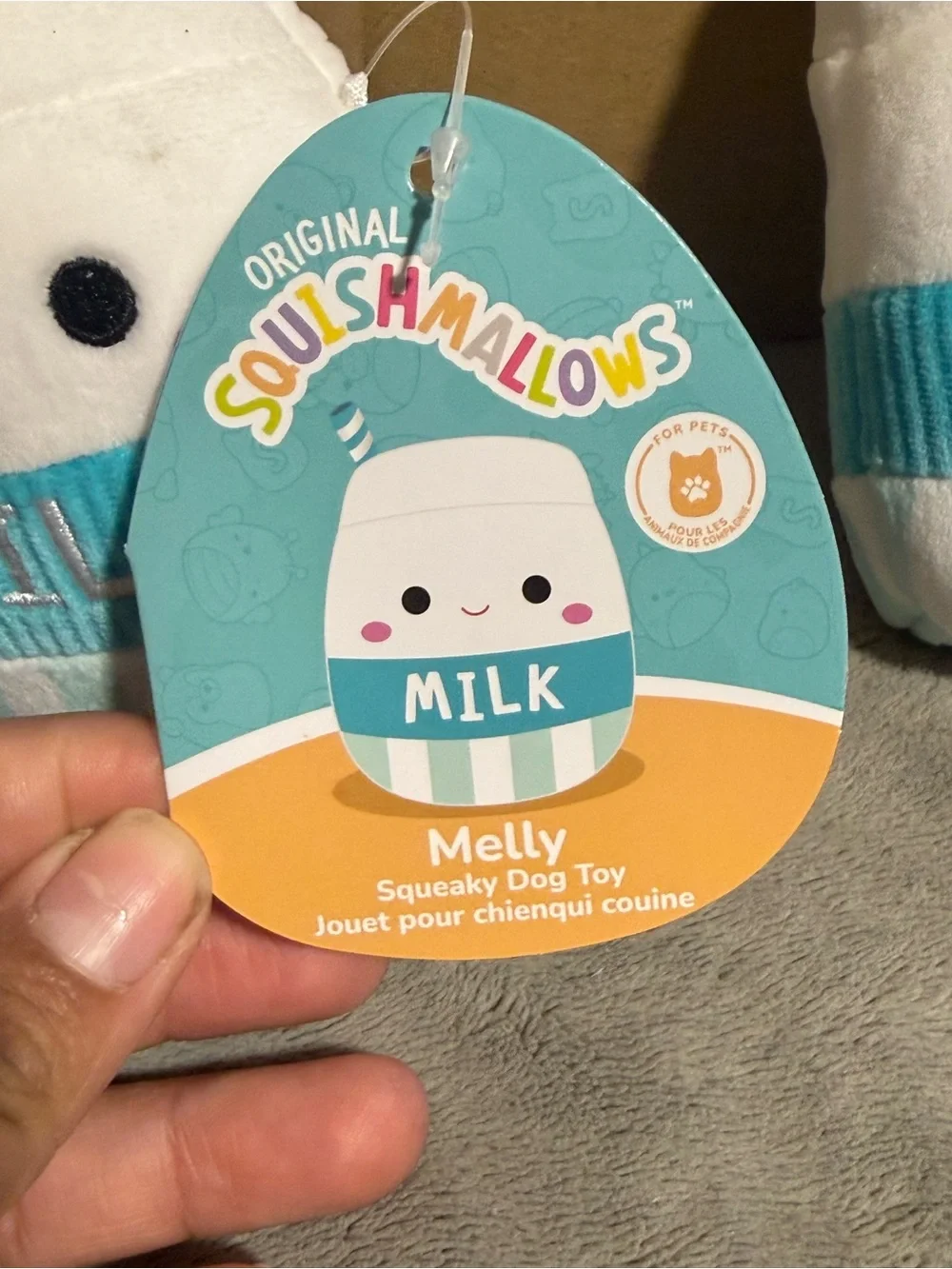 Squishmallows Melly Milk Plush Duo - White, Blue & Pink Accents